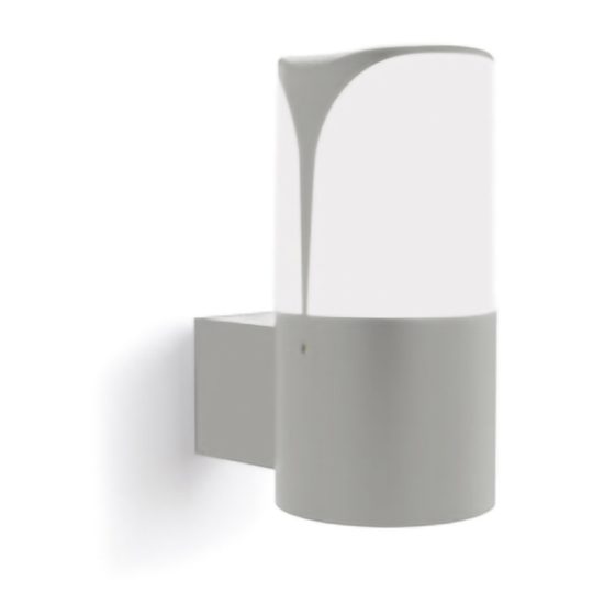 Gea luce ges713 applique da esterno a cilindro grigio metallizzato e27 ip44