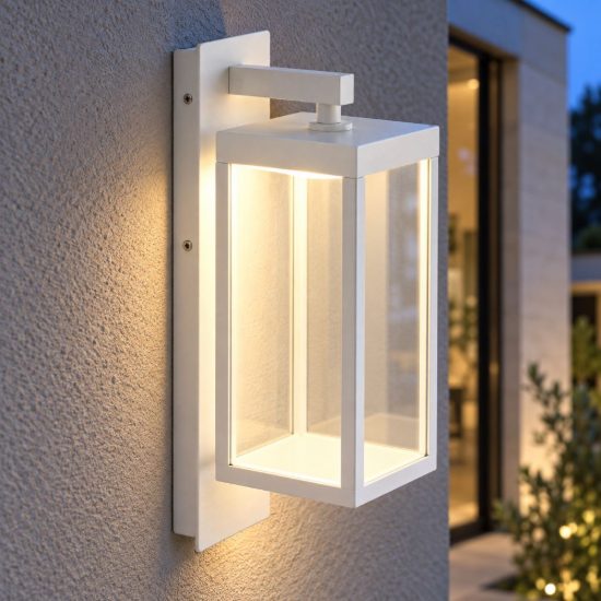 Gea luce ges770 applique da esterno a lanterna bianca led 13w 3000k ip65