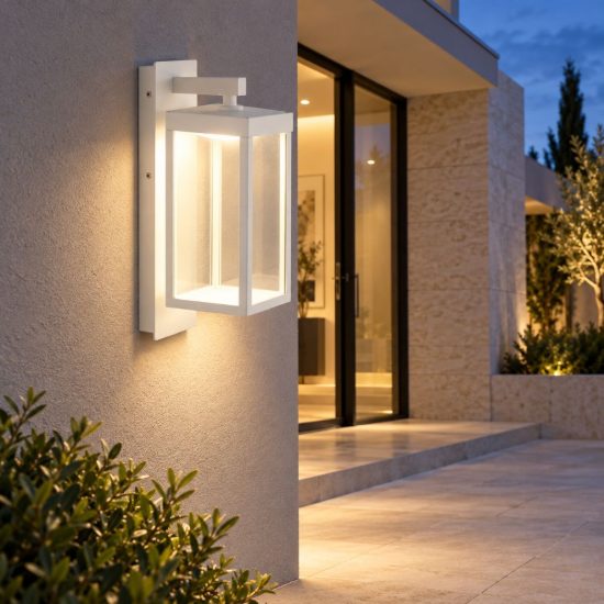Gea luce ges770 applique da esterno a lanterna bianca led 13w 3000k ip65