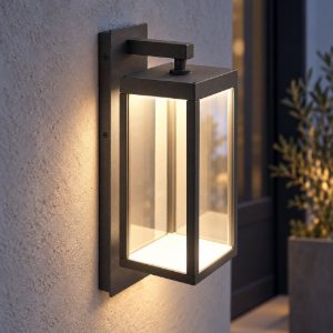 Gea luce ges770 applique da esterno a lanterna grigio antracite led 13w 3000k ip65