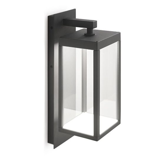 Gea luce ges770 applique da esterno a lanterna grigio antracite led 13w 3000k ip65