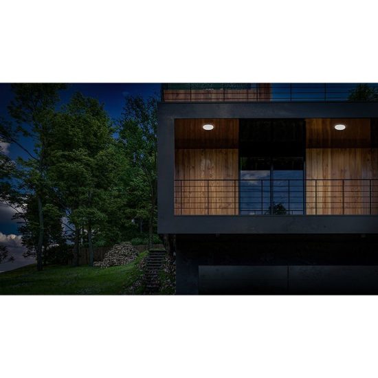 Gea luce ges830 plafoniera da esterno led 18w 4000k ip66 moderna rotonda bianca