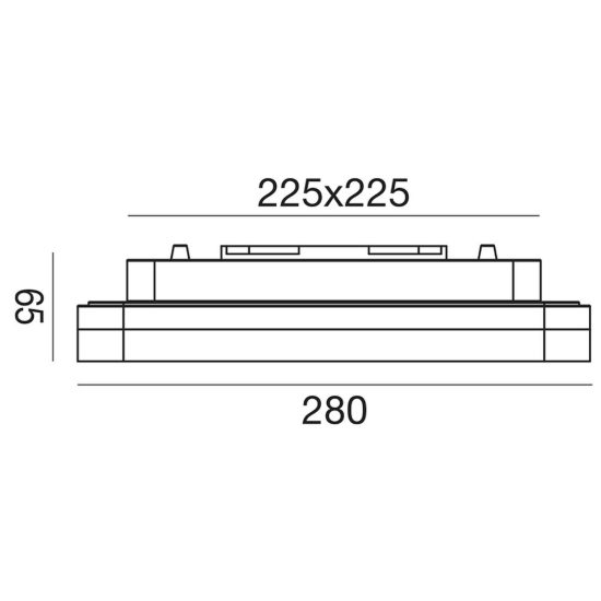 Gea luce ges832 plafoniera da esterno led 18w 4000k ip66 moderna quadrata bianca