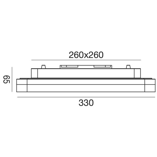 Gea luce ges832 plafoniera da esterno led 30w 4000k ip66 moderna quadrata bianca