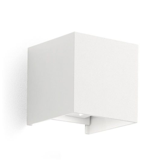Gea luce ges860c applique da esterno quadrata biemissione bianca led 2x5w 4000k ip54