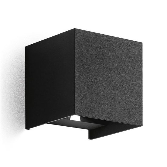 Gea luce ges860c applique da esterno quadrata biemissione nera led 2x5w 4000k ip54