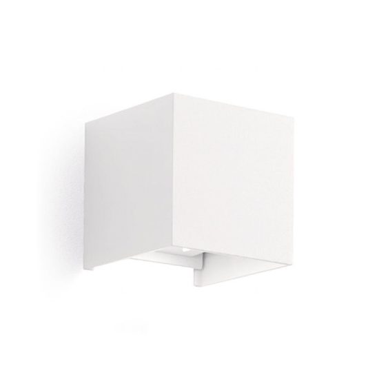 Gea luce ges860c applique da esterno quadrata biemissione bianca led 2x10w 3000k ip65