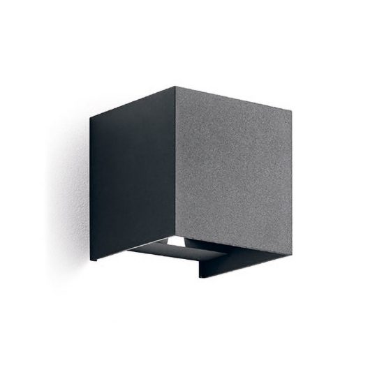 Gea luce ges860c applique da esterno quadrata biemissione grigio antracite led 2x10w 3000k ip65