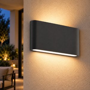 Gea luce ges880c applique da esterno biemissione piccola grigio antracite led 2x6w 3000k ip54