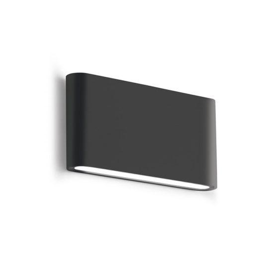 Gea luce ges880c applique da esterno biemissione piccola grigio antracite led 2x6w 3000k ip54