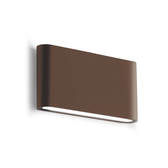 Gea luce ges880c applique da esterno biemissione piccola marrone led 2x6w 3000k ip54