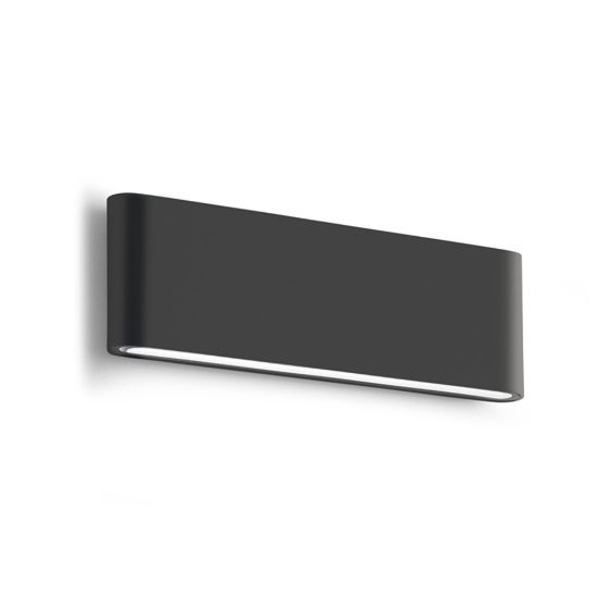 Gea luce ges880c applique da esterno biemissione grande grigio antracite led 2x12w 3000k ip54
