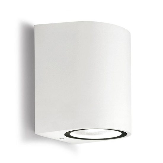 Gea luce vejo applique da esterno curva monoemissione bianca gu10 ip44