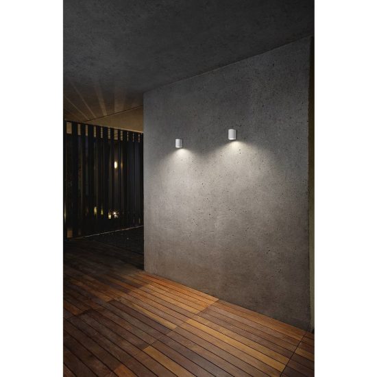 Gea luce vejo applique da esterno curva monoemissione bianca gu10 ip44