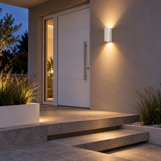 Gea luce shin applique da esterno rettangolare monoemissione bianca gu10 ip44