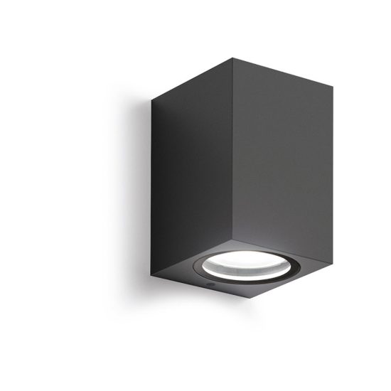 Gea luce shin applique da esterno rettangolare monoemissione grigio antracite gu10 ip44
