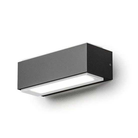 Gea luce ges960 applique da esterno biemissione piccola grigio antracite led 2x5w 4000k ip65