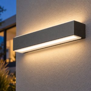 Gea luce ges960 applique da esterno biemissione grande grigio antracite led 2x10w 4000k ip65