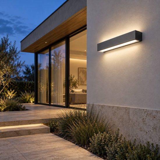 Gea luce ges960 applique da esterno biemissione grande grigio antracite led 2x10w 4000k ip65