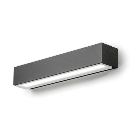 Gea luce ges960 applique da esterno biemissione grande grigio antracite led 2x10w 4000k ip65