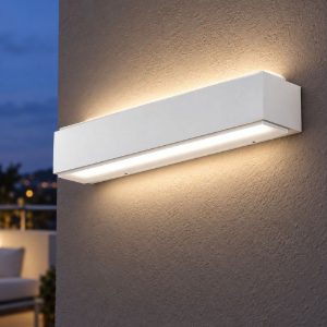 Gea luce ges960 applique da esterno biemissione grande bianca led 2x10w 3000k ip65