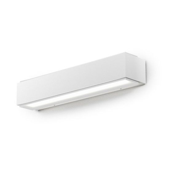 Gea luce ges960 applique da esterno biemissione grande bianca led 2x10w 3000k ip65