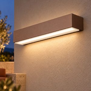 Gea luce ges960 applique da esterno biemissione grande ruggine led 2x10w 3000k ip65