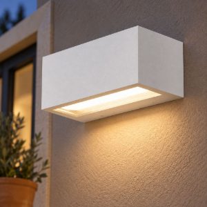 Gea luce ges970 applique da esterno rettangolare biemissione bianca led 15w 4000k ip65