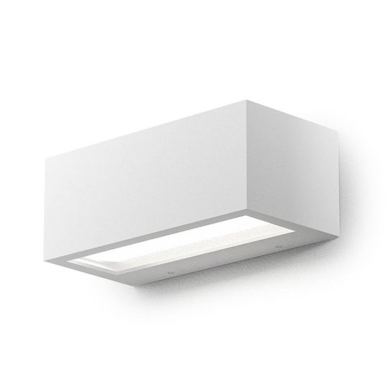 Gea luce ges970 applique da esterno rettangolare biemissione bianca led 15w 3000k ip65