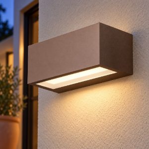 Gea luce ges970 applique da esterno rettangolare biemissione ruggine led 15w 4000k ip65