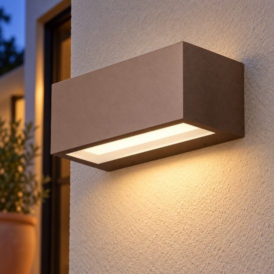 Gea luce ges970 applique da esterno rettangolare biemissione ruggine led 15w 4000k ip65