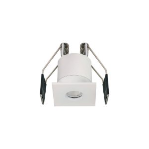Gea luce gfa1922c faretto da incasso per cartongesso quadrato bianco satinato ip65 led 3w 3000k