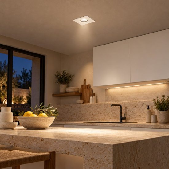 Gea luce gfa1922c faretto da incasso per cartongesso quadrato bianco satinato ip65 led 3w 4000k