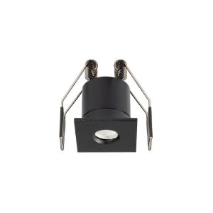 Gea luce gfa1922c faretto da incasso per cartongesso quadrato nero satinato ip65 led 3w 4000k