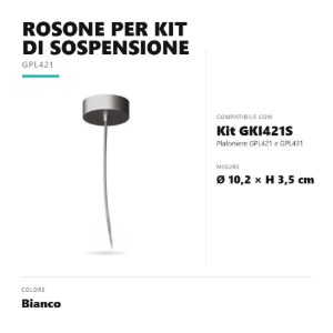 Gea luce gki421p rosone per kit di sospensione gki421s bianco