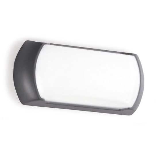 Gea luce nut applique da esterno rettangolare grigio antracite led 12w 4000k ip65