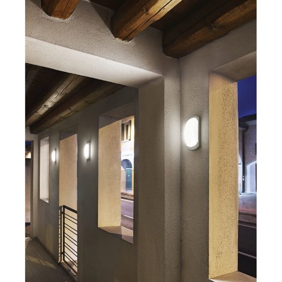 Gea luce nut applique da esterno rettangolare grigio antracite led 12w 4000k ip65