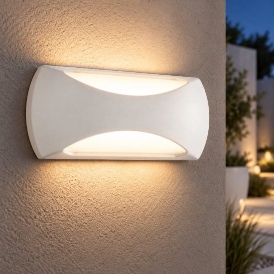 Gea luce gpl252 applique da esterno rettangolare bianca led 12w 4000k ip65