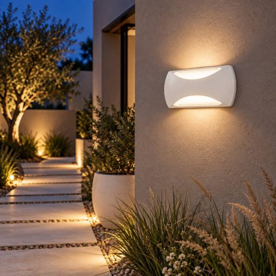 Gea luce gpl252 applique da esterno rettangolare bianca led 12w 4000k ip65