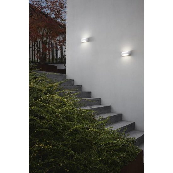 Gea luce gpl252 applique da esterno rettangolare bianca led 12w 4000k ip65