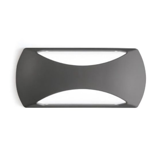 Gea luce gpl252 applique da esterno rettangolare grigio antracite led 12w 4000k ip65