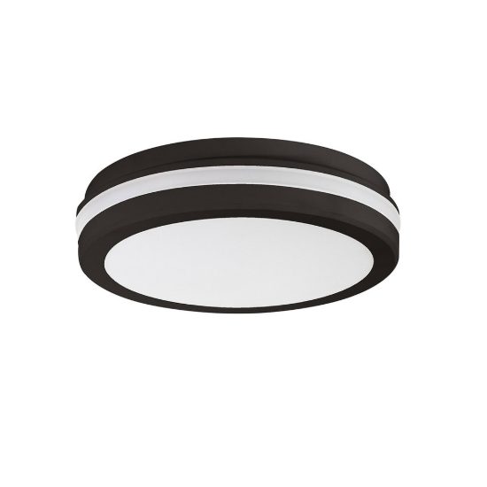 Gea luce gpl340 plafoniera da esterno moderna rotonda nera led 20w cct 3000-6000k ip65