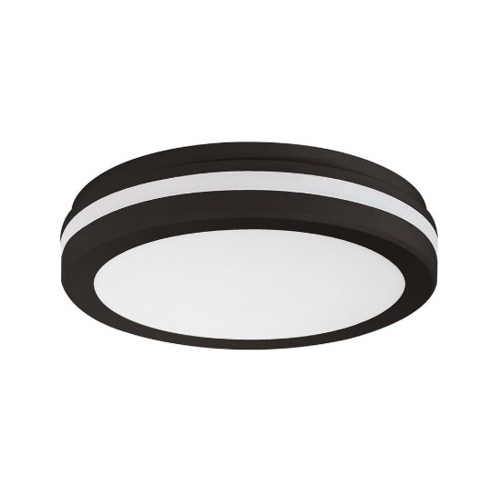 Gea luce gpl340 plafoniera da esterno moderna rotonda nera led 30w cct 3000-6000k ip65