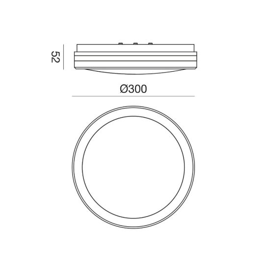 Gea luce gpl340 plafoniera da esterno moderna rotonda nera led 30w cct 3000-6000k ip65