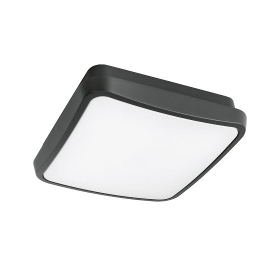 Gea luce gpl370 plafoniera da esterno moderna quadrata grigio antracite led 24w cct 3000-4000k ip65
