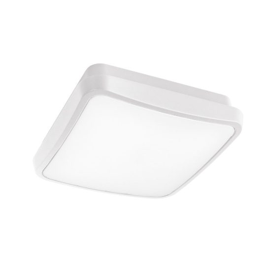 Gea luce gpl370 plafoniera da esterno moderna quadrata bianca led 24w cct 3000-4000k ip65