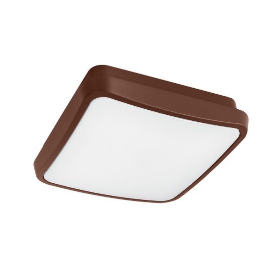 Gea luce gpl370 plafoniera da esterno moderna quadrata marrone led 24w cct 3000-4000k ip65
