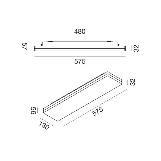 Gea luce gpl420 plafoniera da esterno lineare bianca microprismatica led 22-34w cct 3000-6000k