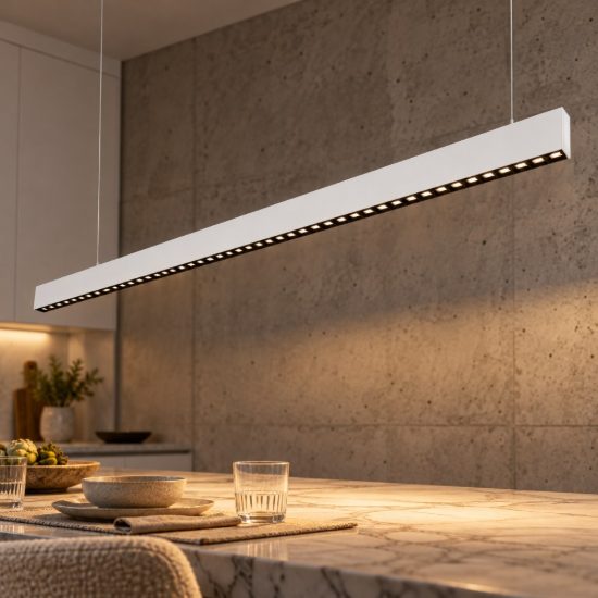 Gea luce gso110c lampadario a barra lineare moderno bianco satinato per ufficio led 40w 3000k