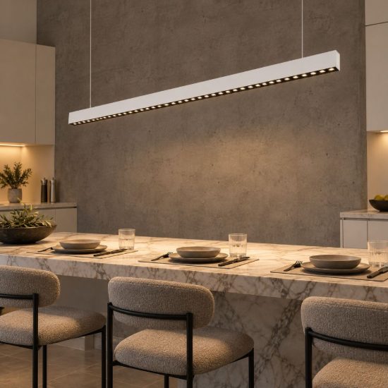 Gea luce gso110c lampadario a barra lineare moderno bianco satinato per ufficio led 40w 3000k